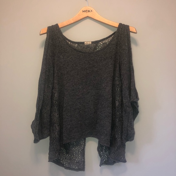 Grey Knit Cold Shoulder Top - Picture 6 of 6